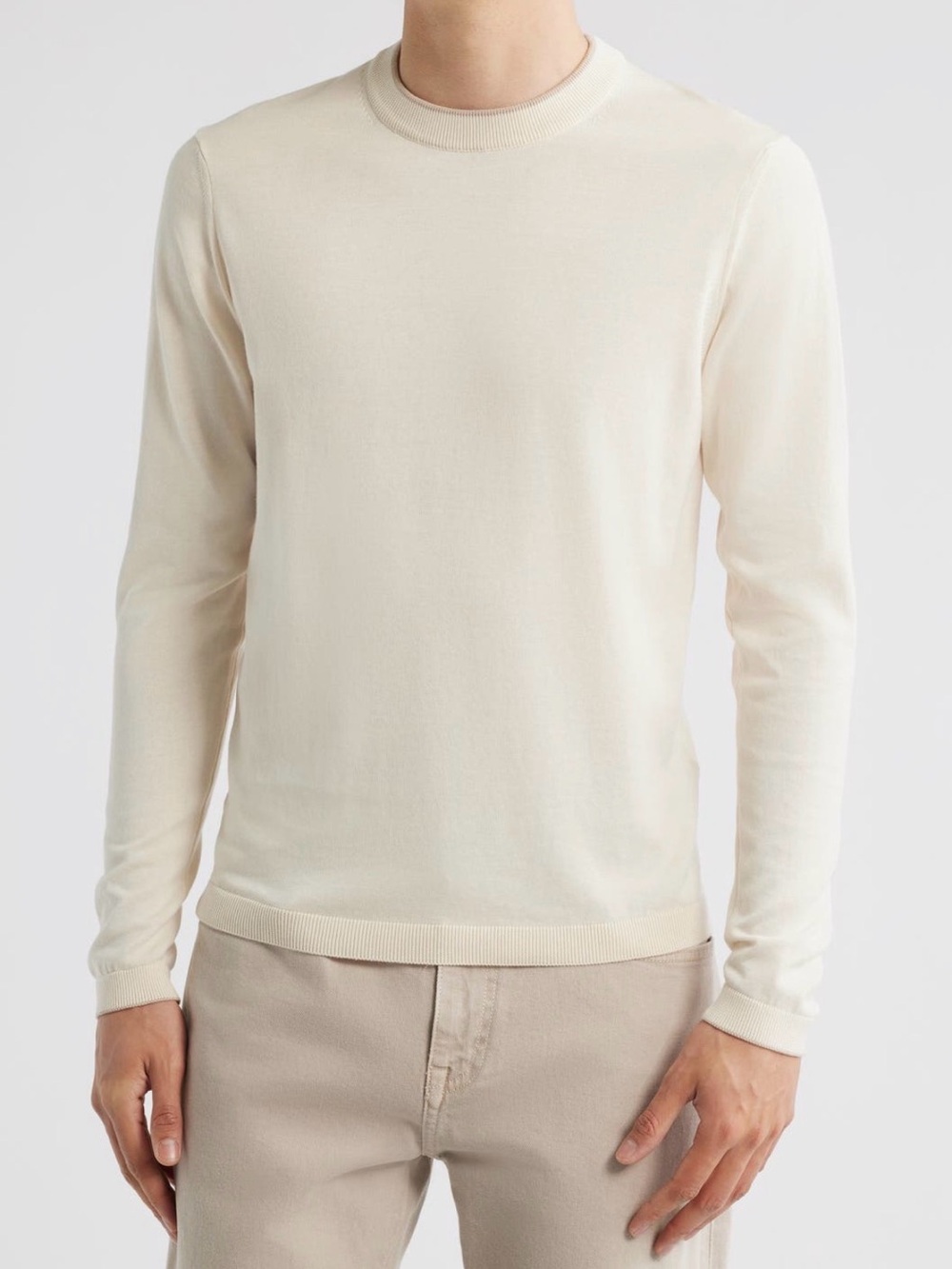 NWT Jack Victor Cotton Sweater - Drummond Tipped Combed Cotton Sweater